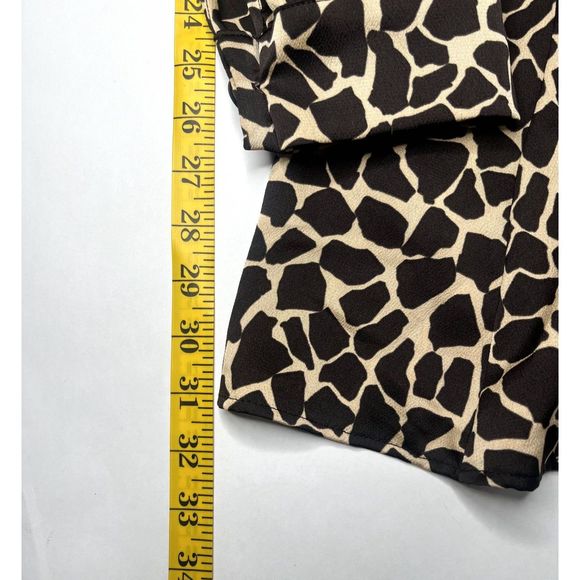 Zara Giraffe Brown Animal Print V-Neck Long Sleeve Button Up Mini Dress - Picture 10 of 10